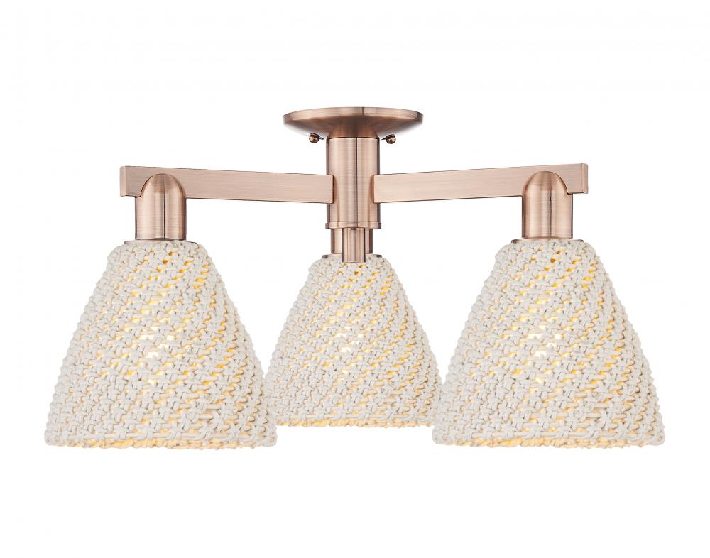 Bristol Natural - 3 Light - 6 inch - Antique Copper - Semi-Flush Mount