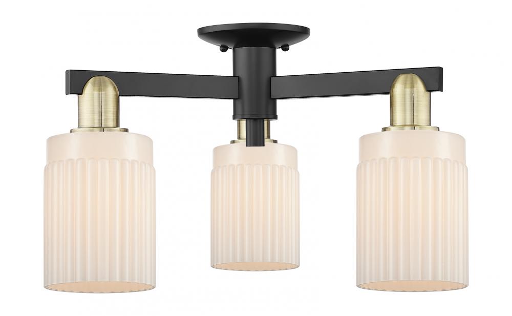 Hadley - 3 Light - 22 inch - Black Antique Brass - Semi-Flush Mount