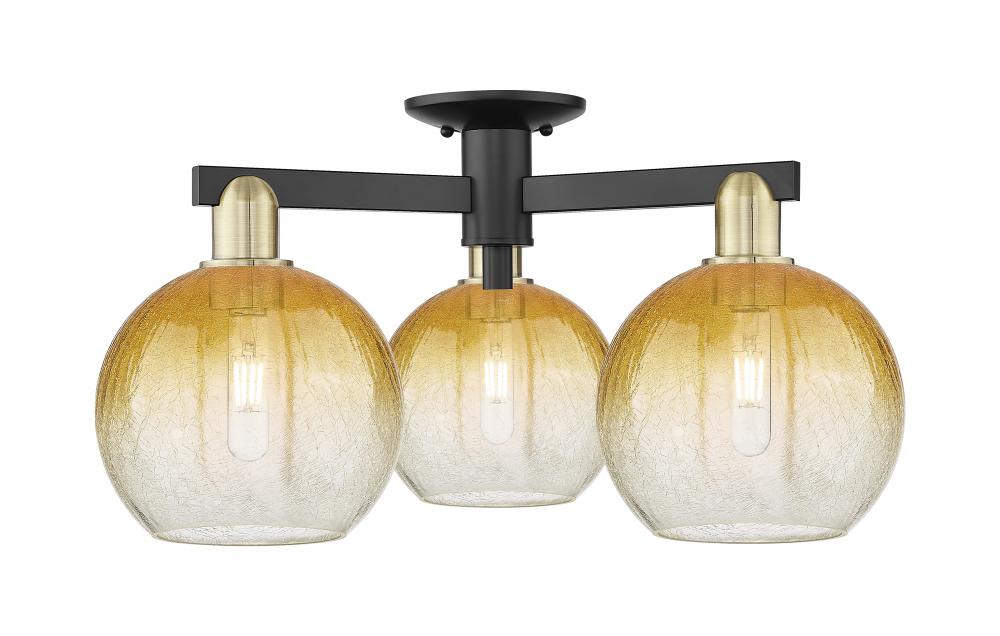 Brookhaven Globe - 3 Light - 6 inch - Black Antique Brass - Semi-Flush Mount