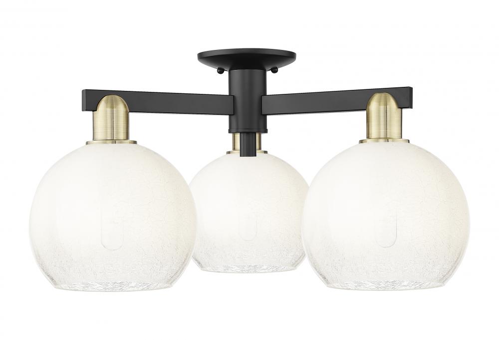 Brookhaven Globe - 3 Light - 6 inch - Black Antique Brass - Semi-Flush Mount