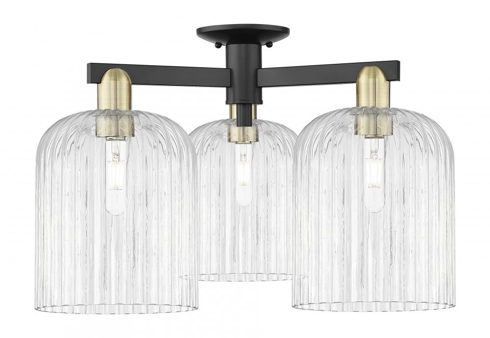 Bridal Veil - 3 Light - 26 inch - Black Antique Brass - Semi-Flush Mount