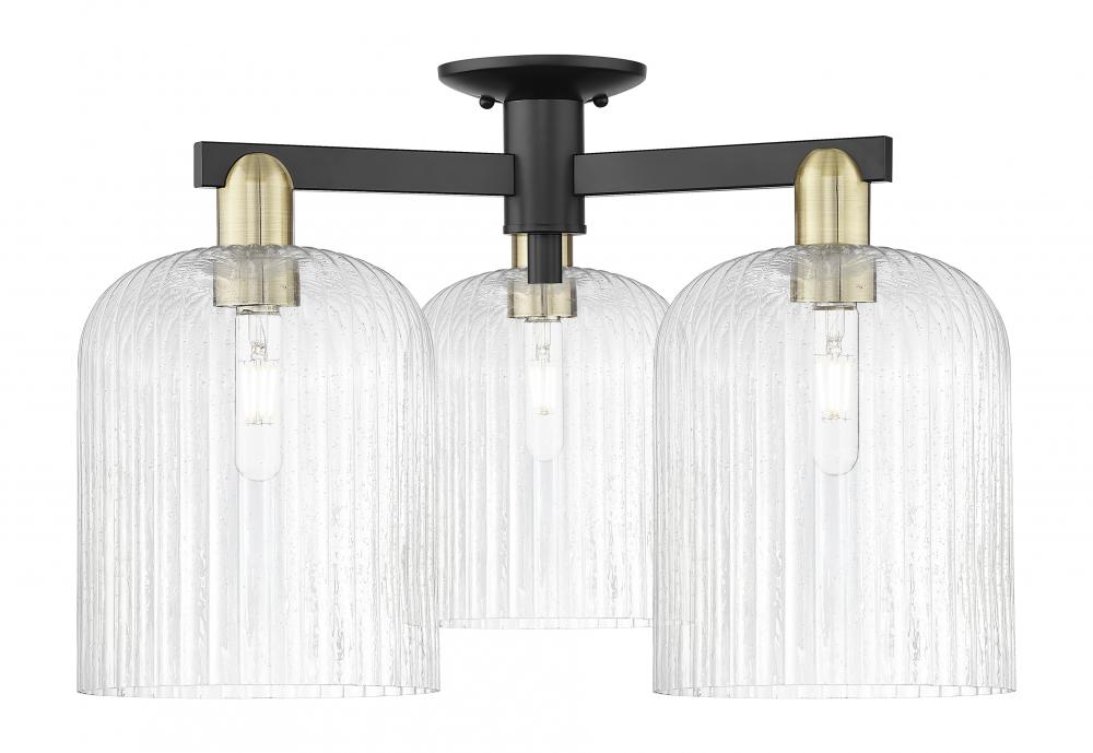 Bridal Veil - 3 Light - 26 inch - Black Antique Brass - Semi-Flush Mount