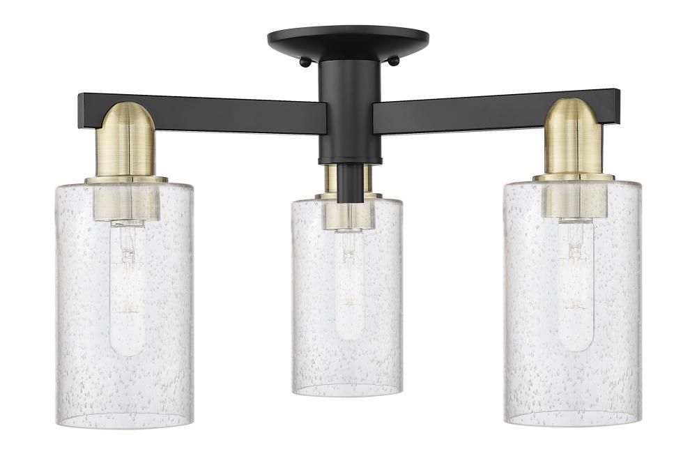 Clymer - 3 Light - 21 inch - Black Antique Brass - Semi-Flush Mount