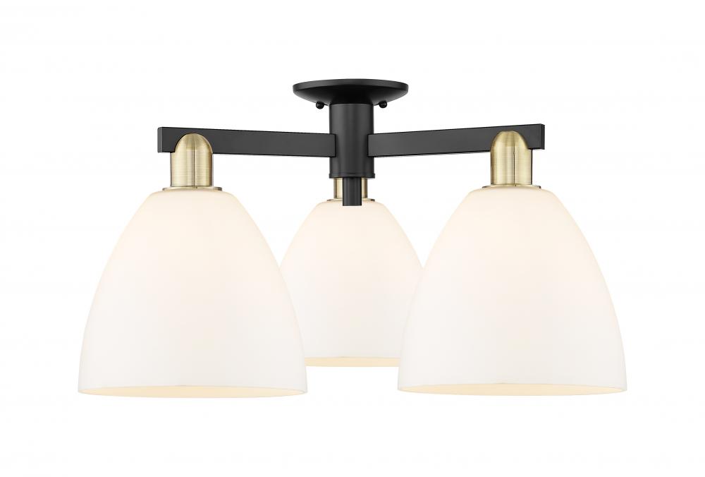 Bristol - 3 Light - 27 inch - Black Antique Brass - Semi-Flush Mount