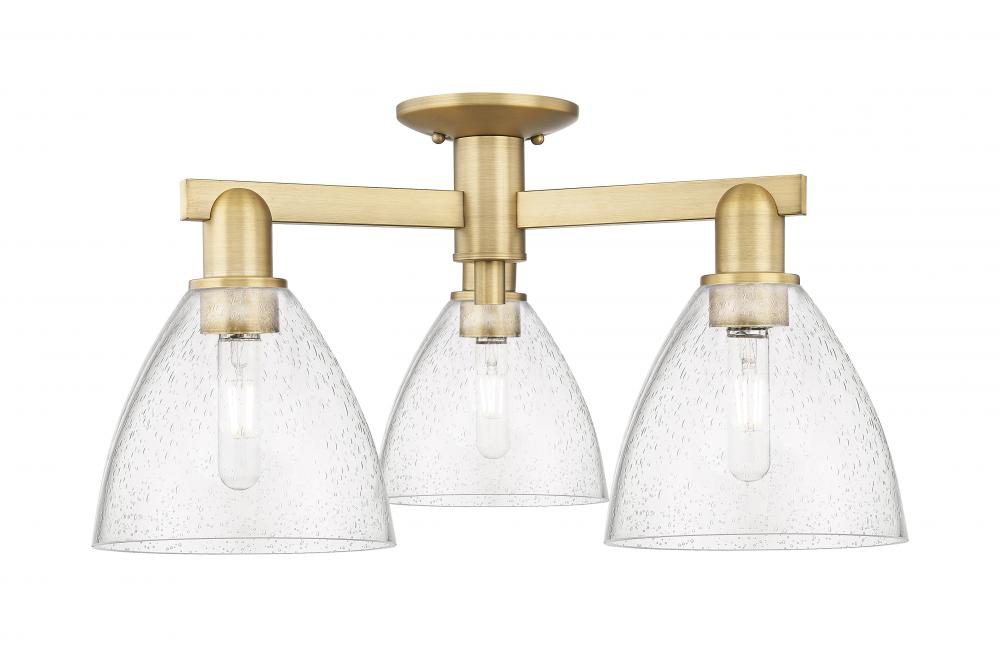 Bristol - 3 Light - 25 inch - Brushed Brass - Semi-Flush Mount