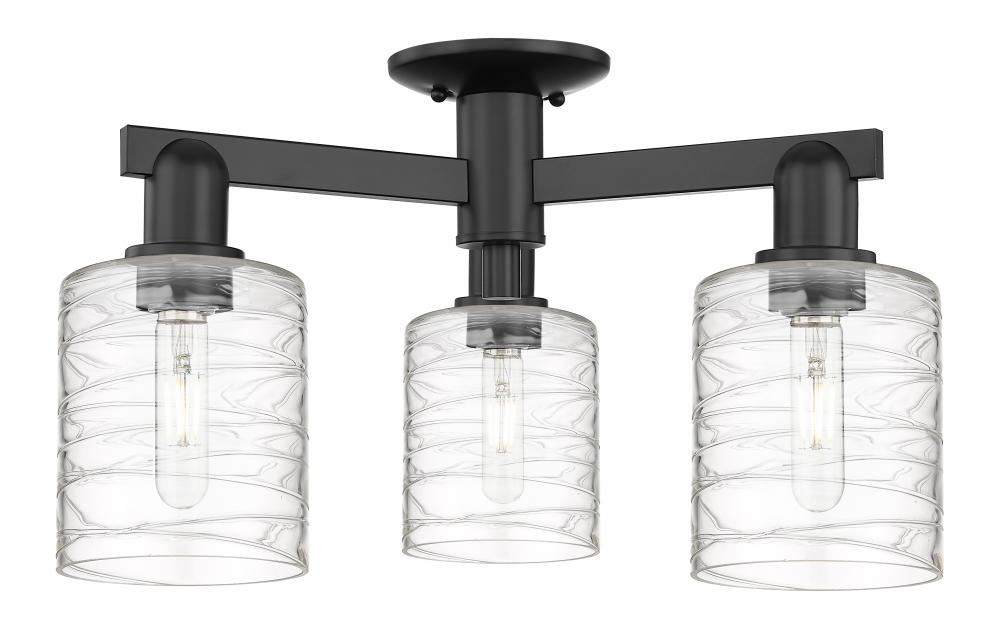 Cobbleskill - 3 Light - 23 inch - Matte Black - Semi-Flush Mount