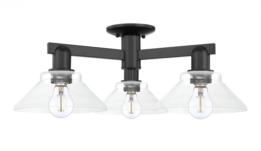Orwell - 3 Light - 26 inch - Matte Black - Semi-Flush Mount