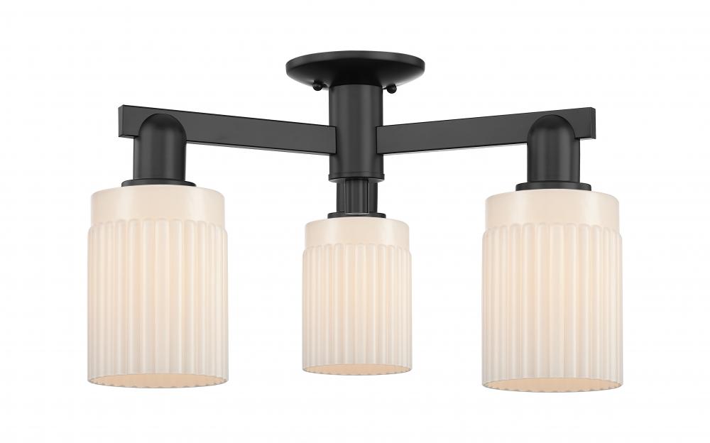 Hadley - 3 Light - 22 inch - Matte Black - Semi-Flush Mount