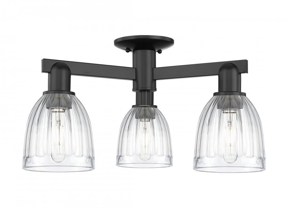 Brookfield - 3 Light - 23 inch - Matte Black - Semi-Flush Mount