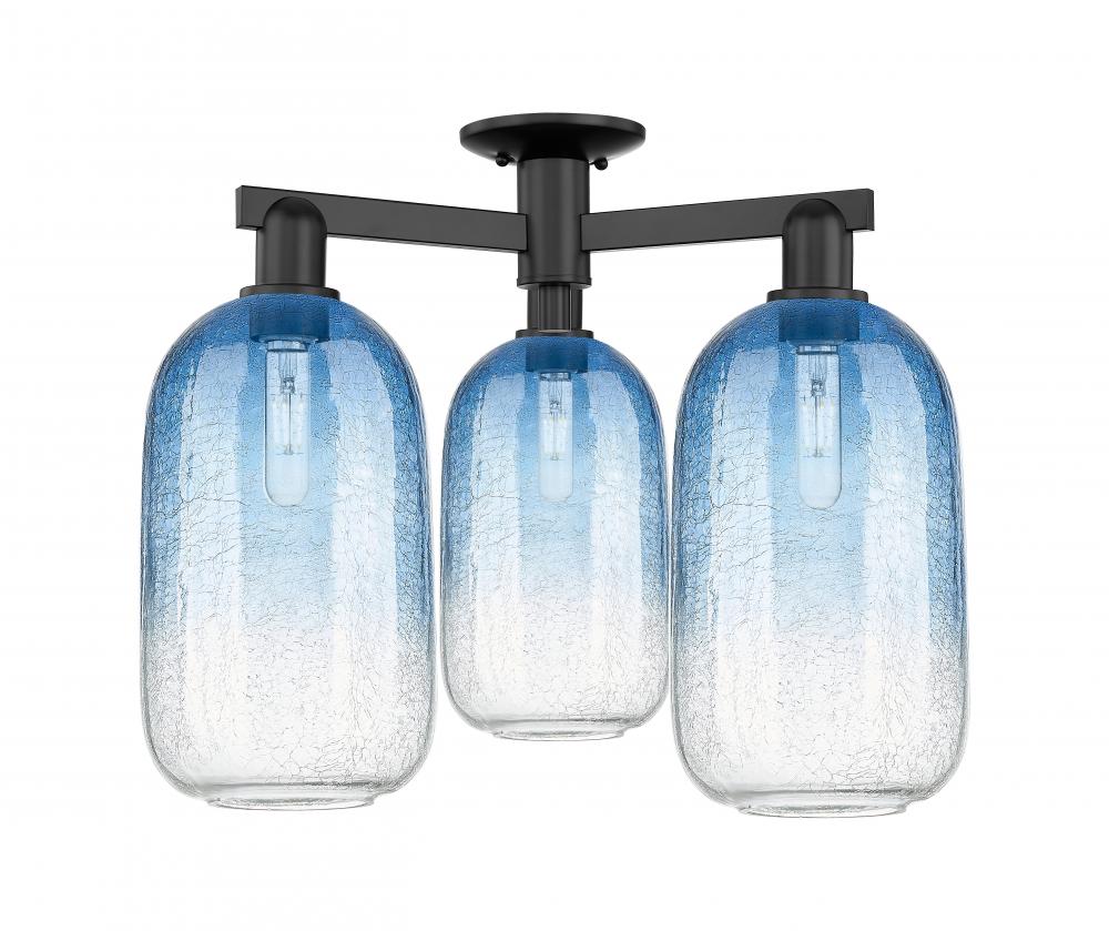 Brookhaven Cloche - 3 Light - 6 inch - Matte Black - Semi-Flush Mount