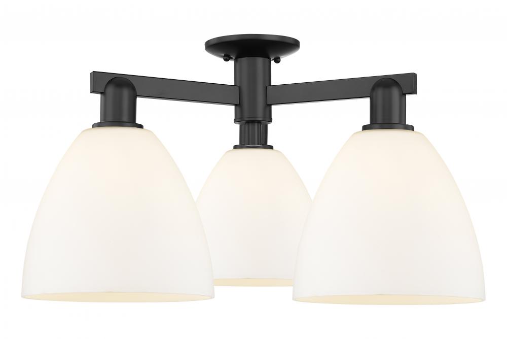 Bristol - 3 Light - 27 inch - Matte Black - Semi-Flush Mount