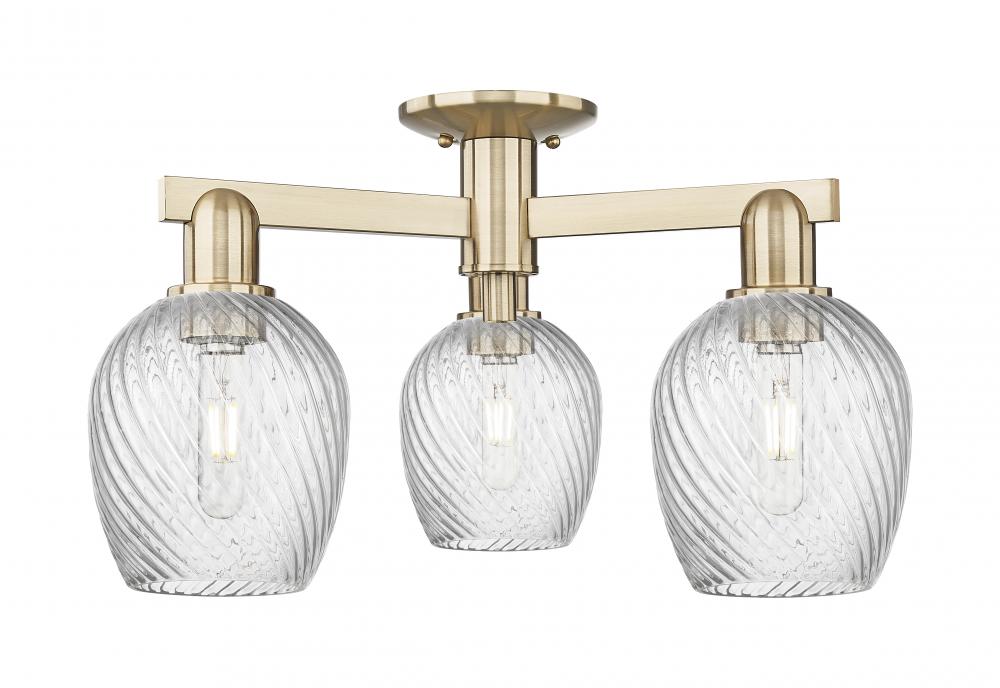 Salina - 3 Light - 23 inch - Champagne Bronze - Semi-Flush Mount