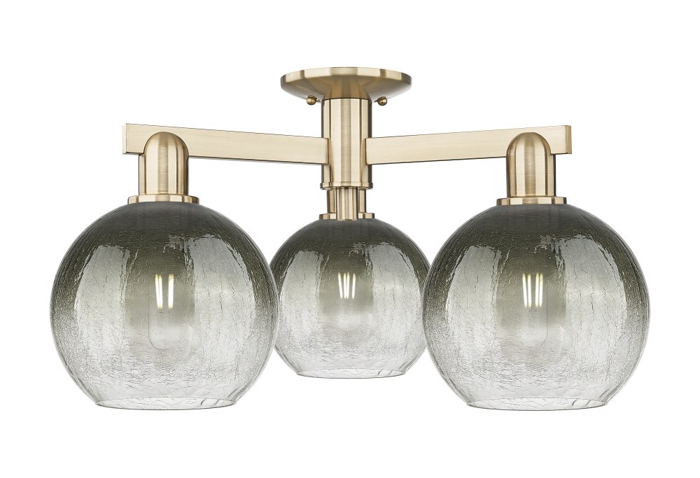 Brookhaven Globe - 3 Light - 6 inch - Champagne Bronze - Semi-Flush Mount