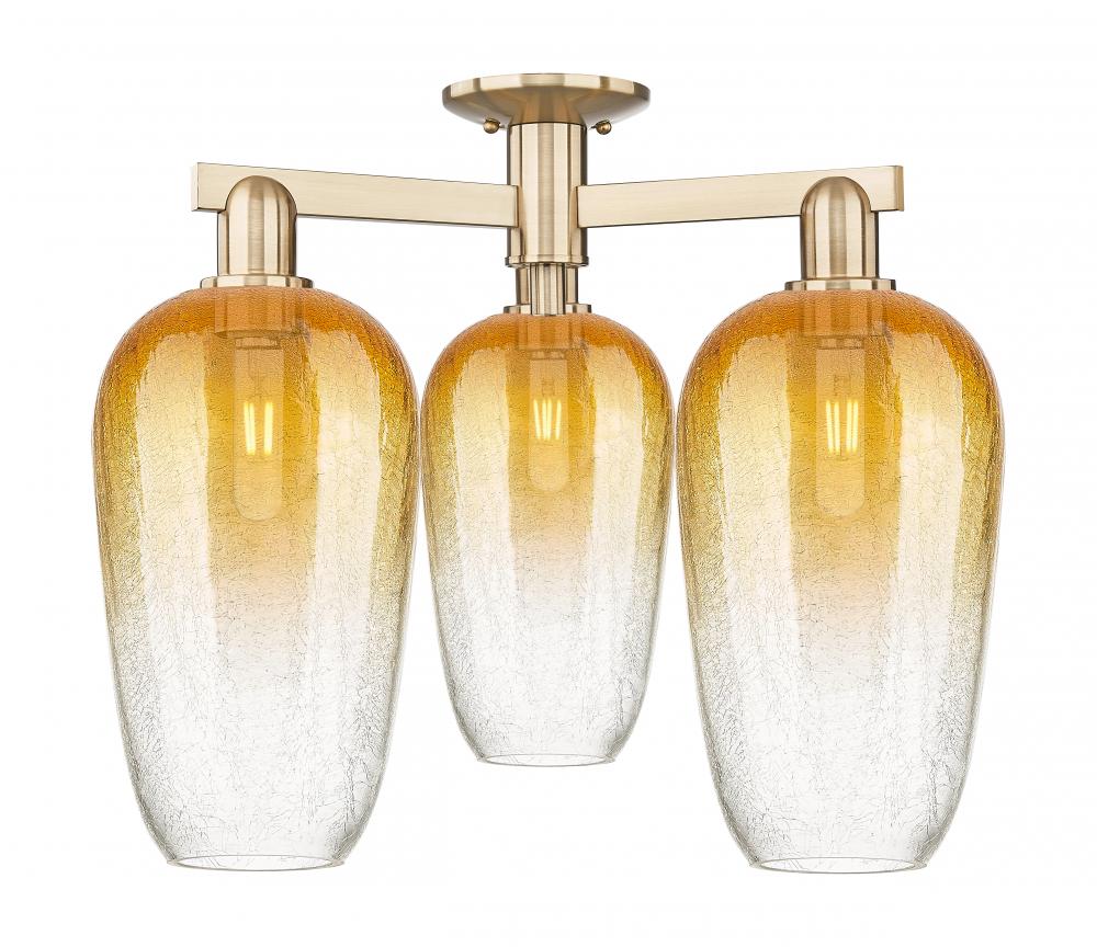 Brookhaven Flute - 3 Light - 6 inch - Champagne Bronze - Semi-Flush Mount