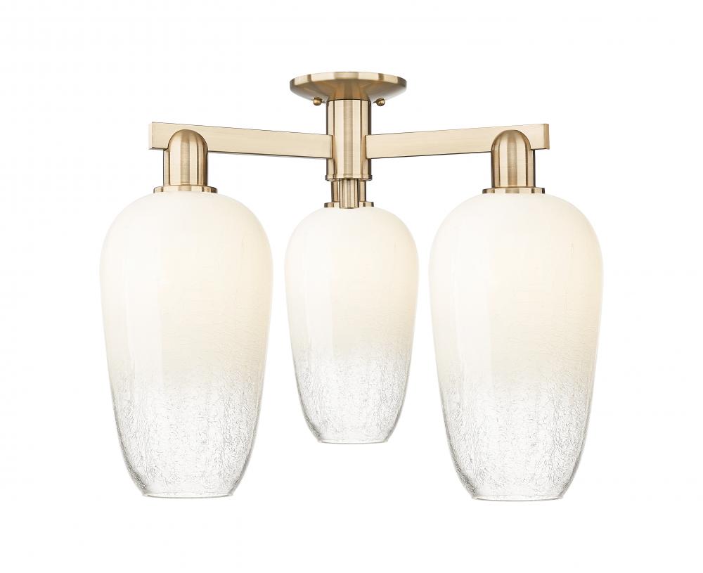 Brookhaven Flute - 3 Light - 6 inch - Champagne Bronze - Semi-Flush Mount