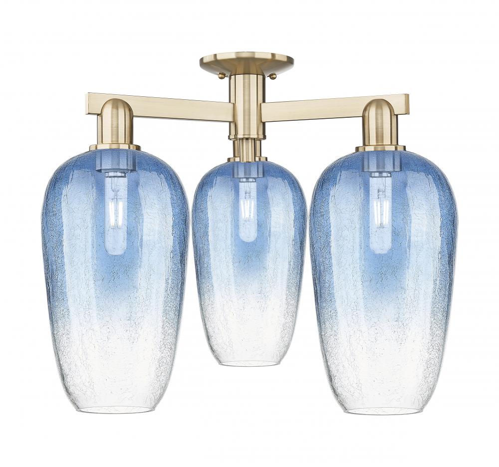 Brookhaven Flute - 3 Light - 6 inch - Champagne Bronze - Semi-Flush Mount