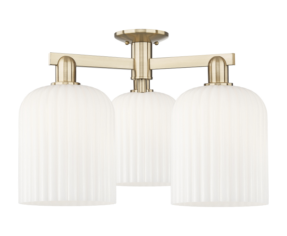 Bridal Veil - 3 Light - 26 inch - Champagne Bronze - Semi-Flush Mount