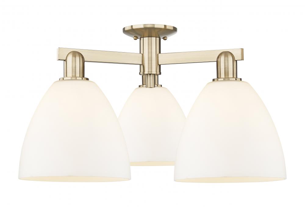 Bristol - 3 Light - 27 inch - Champagne Bronze - Semi-Flush Mount