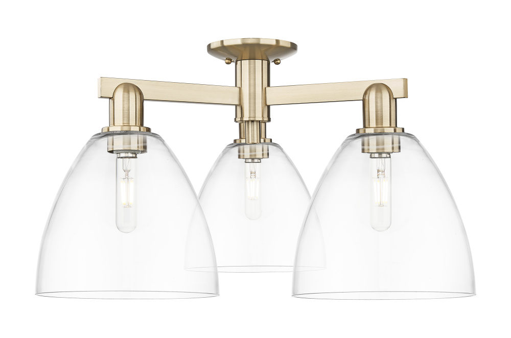 Bristol - 3 Light - 27 inch - Champagne Bronze - Semi-Flush Mount