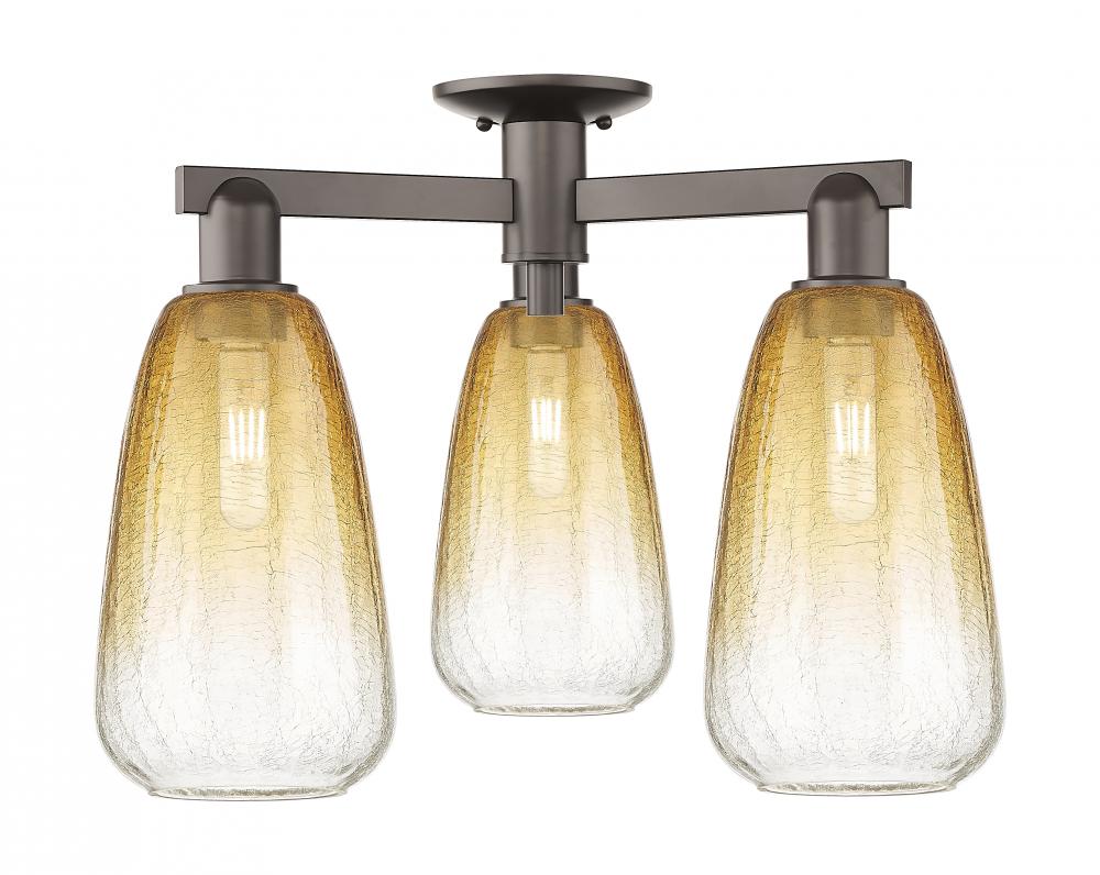 Brookhaven Almond - 3 Light - 6 inch - Oil Rubbed Bronze - Semi-Flush Mount