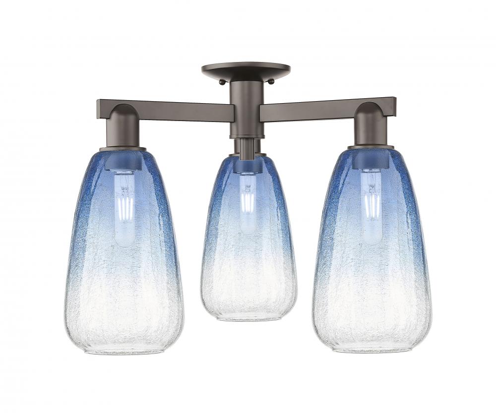 Brookhaven Almond - 3 Light - 6 inch - Oil Rubbed Bronze - Semi-Flush Mount