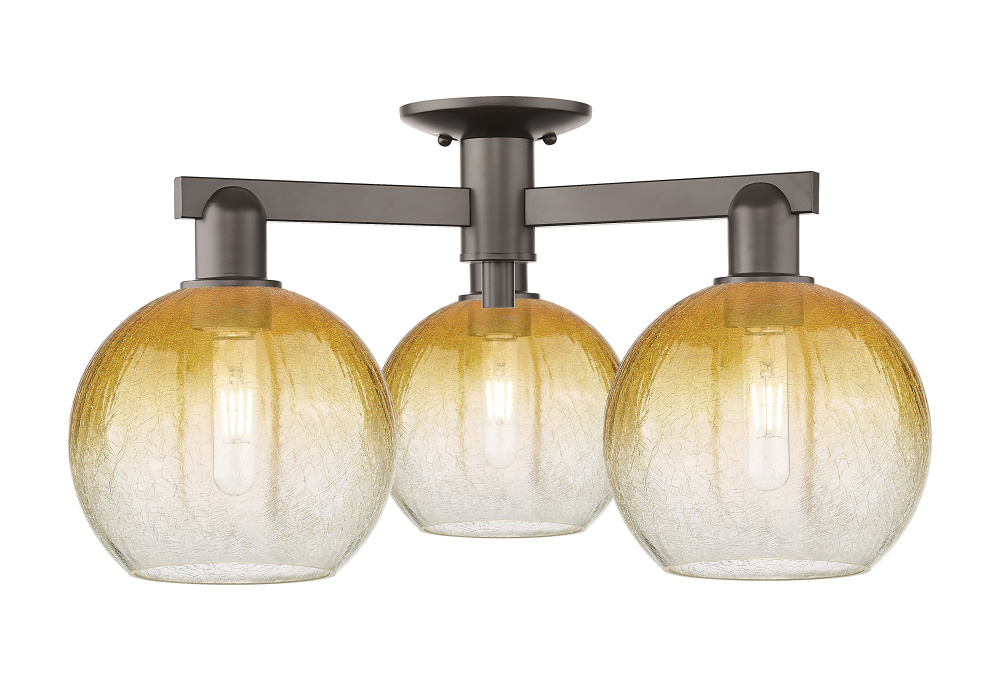 Brookhaven Globe - 3 Light - 6 inch - Oil Rubbed Bronze - Semi-Flush Mount