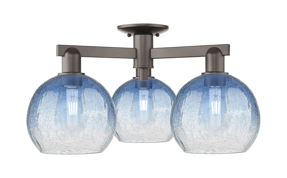 Brookhaven Globe - 3 Light - 6 inch - Oil Rubbed Bronze - Semi-Flush Mount