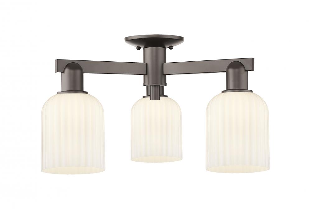 Bridal Veil - 3 Light - 6 inch - Oil Rubbed Bronze - Semi-Flush Mount