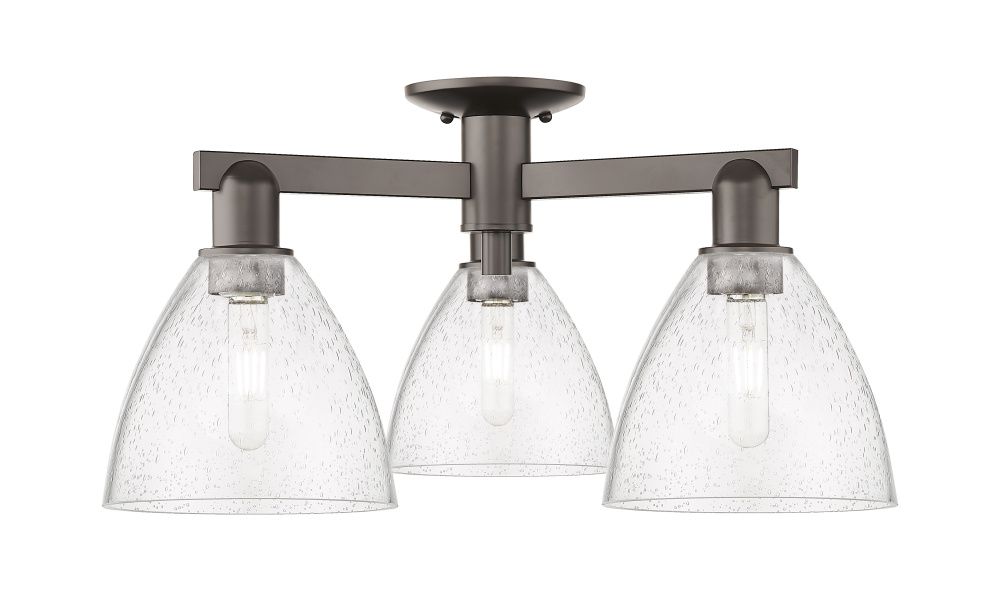 Bristol - 3 Light - 25 inch - Oil Rubbed Bronze - Semi-Flush Mount