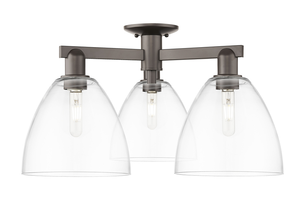 Bristol - 3 Light - 27 inch - Oil Rubbed Bronze - Semi-Flush Mount