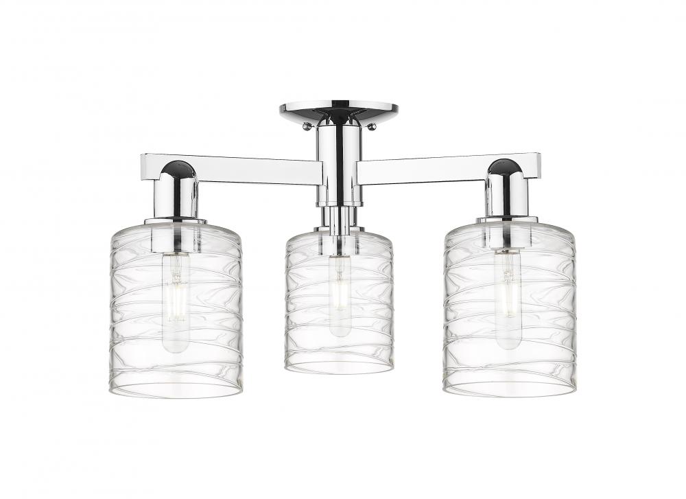 Cobbleskill - 3 Light - 23 inch - Polished Chrome - Semi-Flush Mount