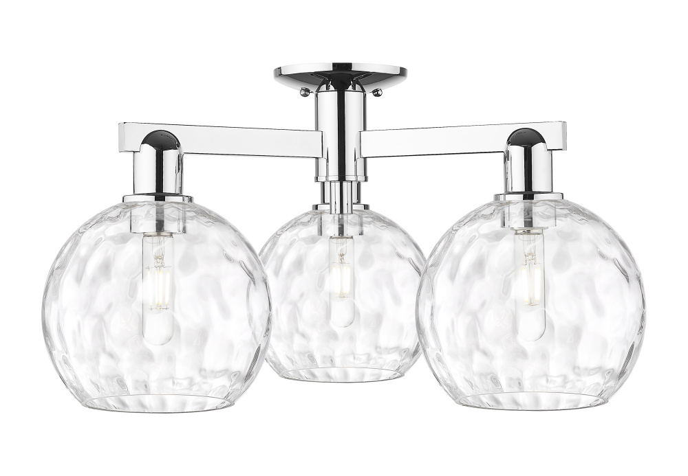 Athens Water Glass - 3 Light - 26 inch - Polished Chrome - Semi-Flush Mount