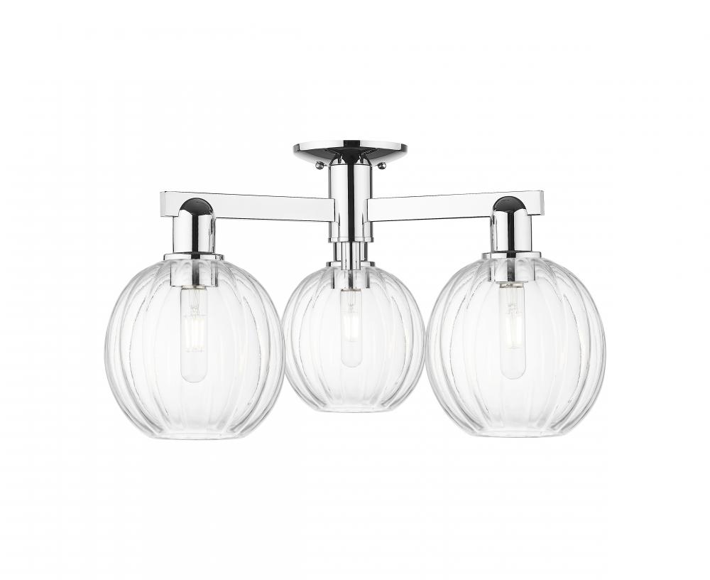 Preston Globe - 3 Light - 6 inch - Polished Chrome - Semi-Flush Mount