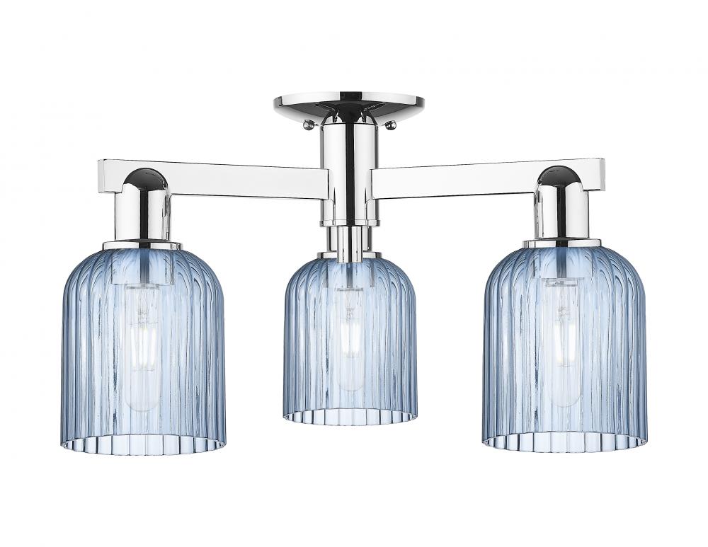 Bridal Veil - 3 Light - 6 inch - Polished Chrome - Semi-Flush Mount
