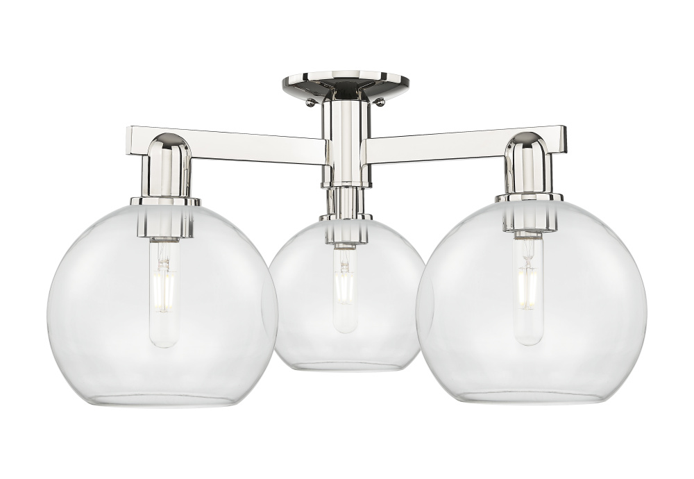 Athens - 3 Light - 26 inch - Polished Nickel - Semi-Flush Mount