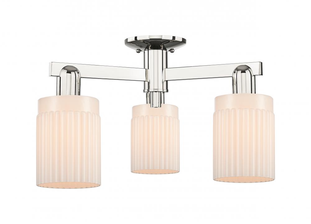 Hadley - 3 Light - 22 inch - Polished Nickel - Semi-Flush Mount