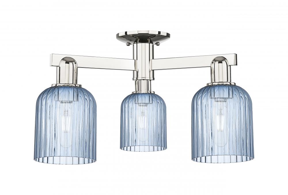 Bridal Veil - 3 Light - 6 inch - Polished Nickel - Semi-Flush Mount