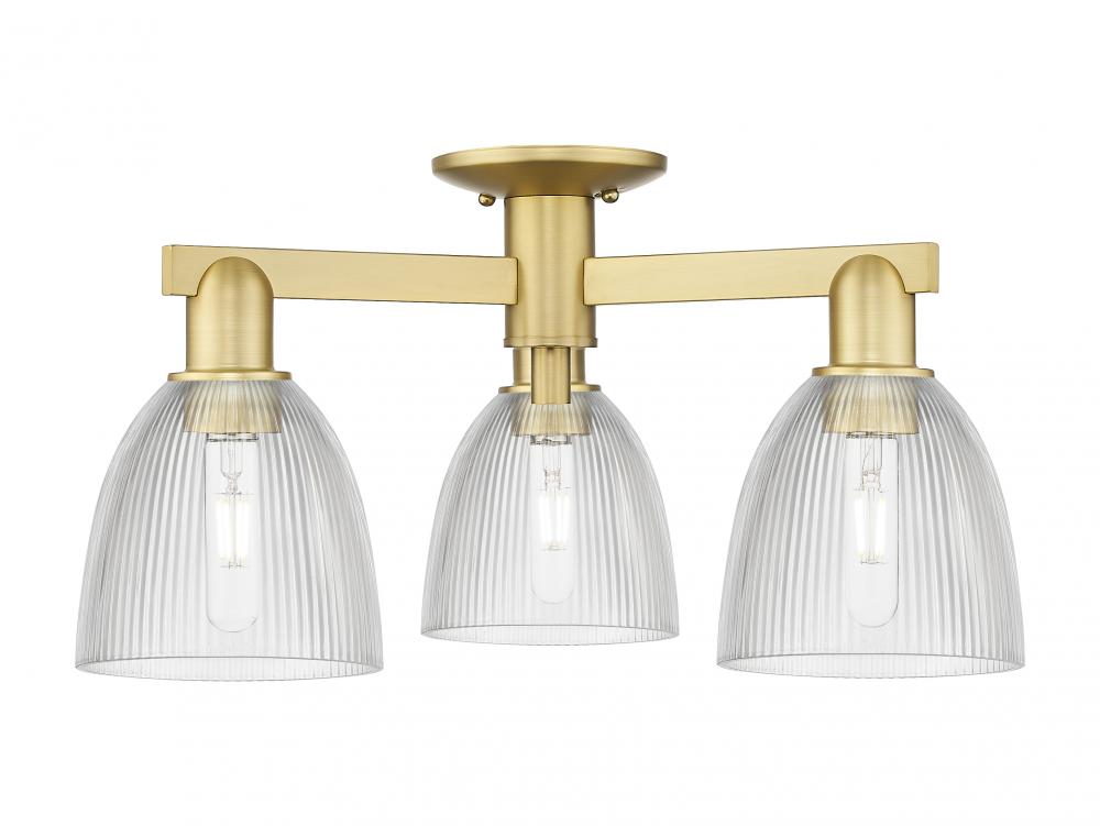 Castile - 3 Light - 24 inch - Satin Gold - Semi-Flush Mount