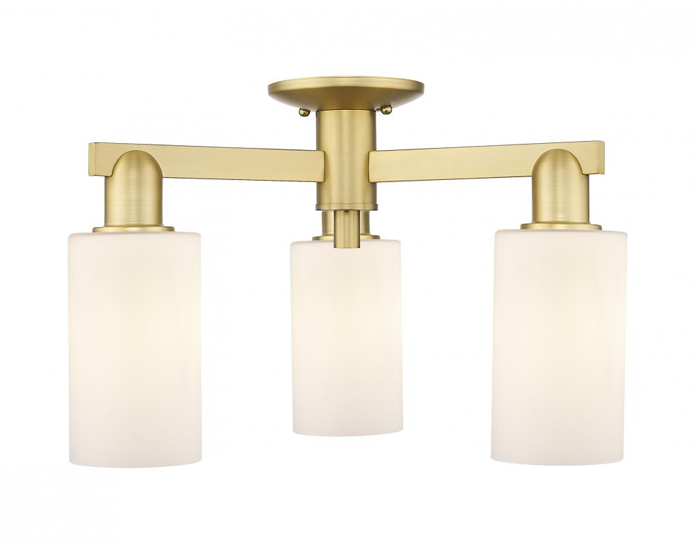 Clymer - 3 Light - 21 inch - Satin Gold - Semi-Flush Mount