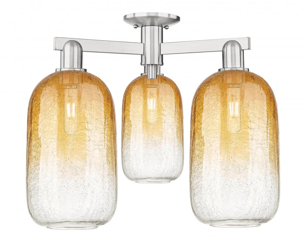 Brookhaven Cloche - 3 Light - 6 inch - Brushed Satin Nickel - Semi-Flush Mount