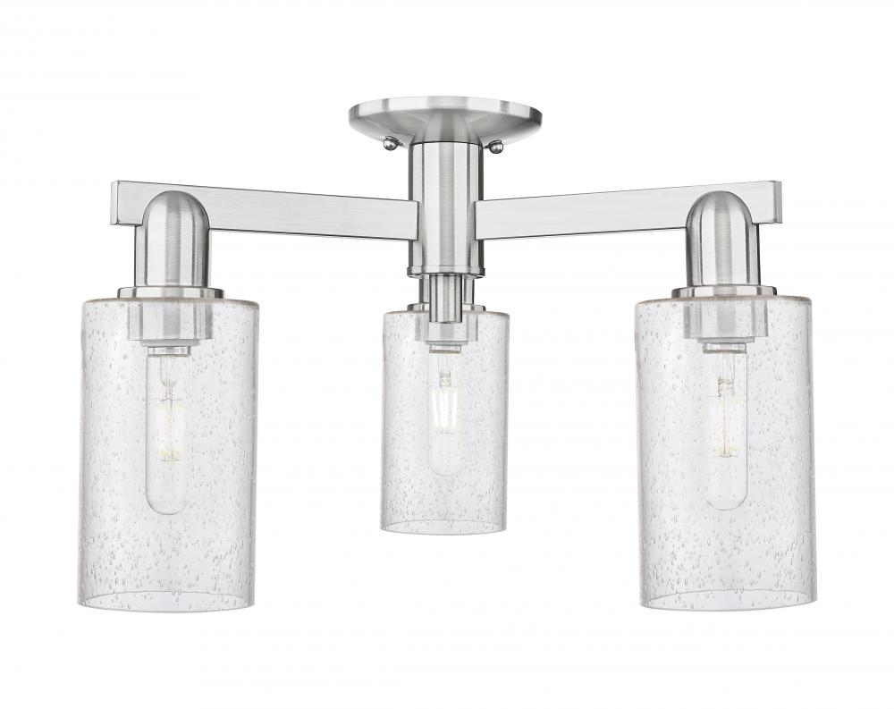 Clymer - 3 Light - 21 inch - Brushed Satin Nickel - Semi-Flush Mount