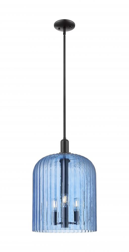 Bridal Veil - 1 Light - 12 inch - Matte Black - Mini Pendant