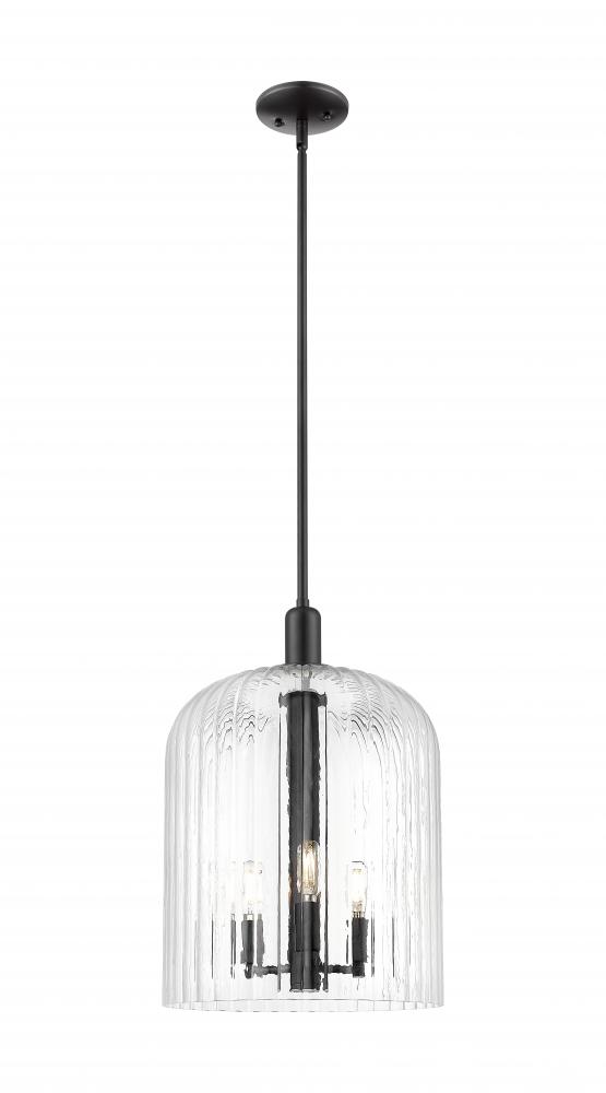 Bridal Veil - 1 Light - 12 inch - Matte Black - Mini Pendant