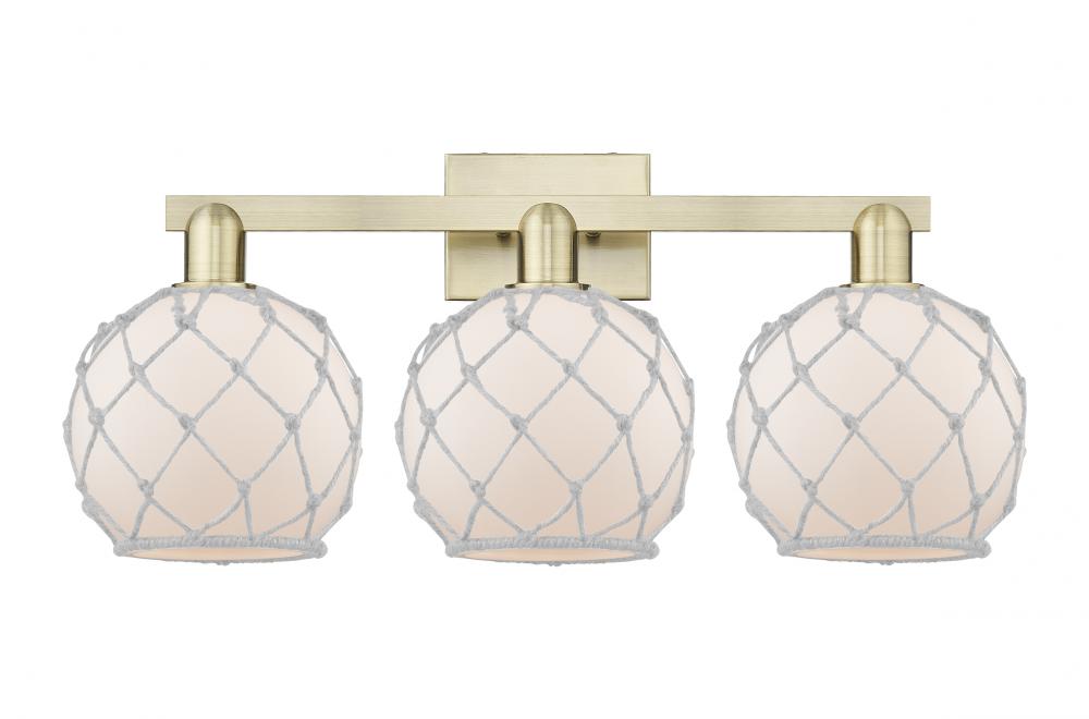 Farmhouse Rope - 3 Light - 27 inch - Antique Brass - Bath Vanity Light