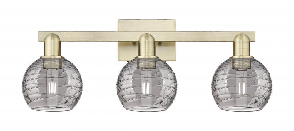 Athens Deco Swirl - 3 Light - 26 inch - Antique Brass - Bath Vanity Light