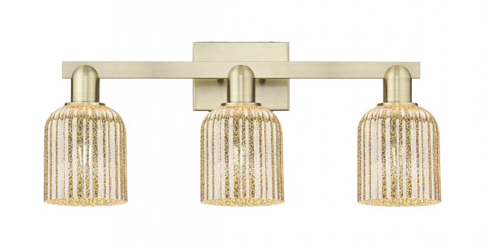 Bridal Veil - 3 Light - 26 inch - Antique Brass - Bath Vanity Light