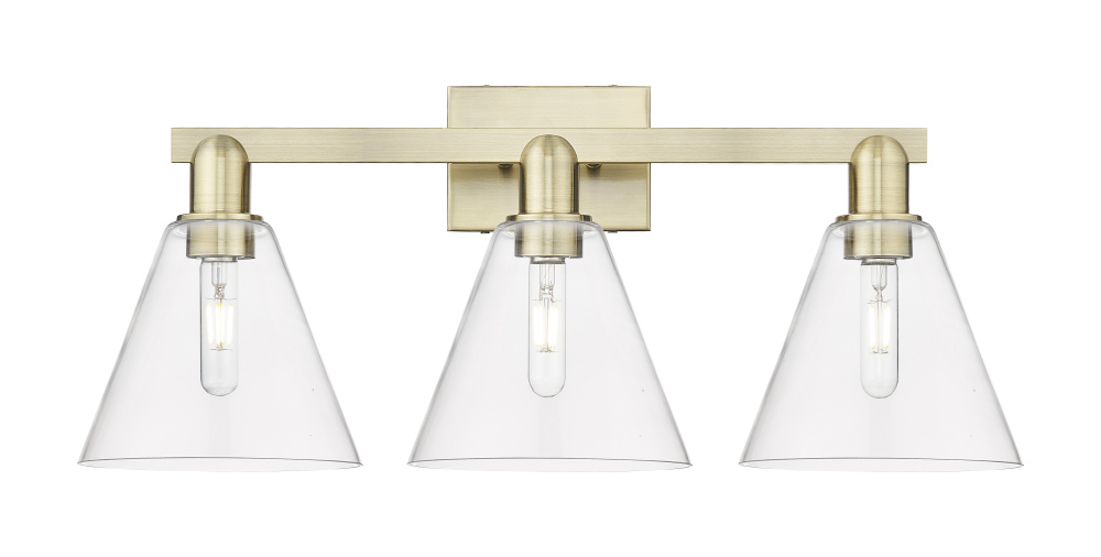 Berkshire - 3 Light - 26 inch - Antique Brass - Bath Vanity Light