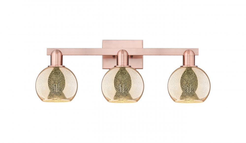 Athens - 3 Light - 24 inch - Antique Copper - Bath Vanity Light