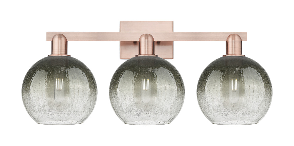 Brookhaven Globe - 3 Light - 26 inch - Antique Copper - Bath Vanity Light