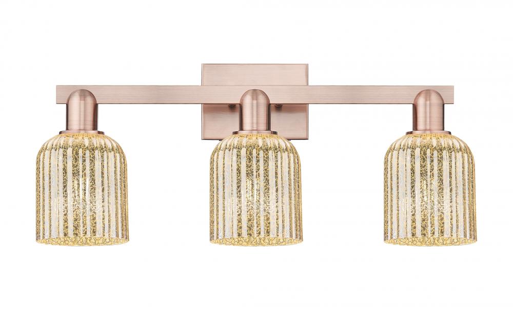 Bridal Veil - 3 Light - 26 inch - Antique Copper - Bath Vanity Light